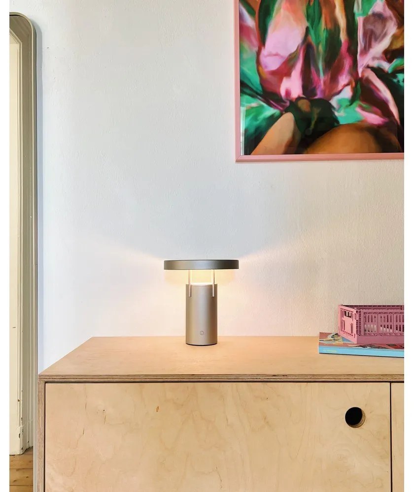 Veioză gri deschis LED cu intensitate reglabilă (înălțime 20 cm) BringMe – Hübsch