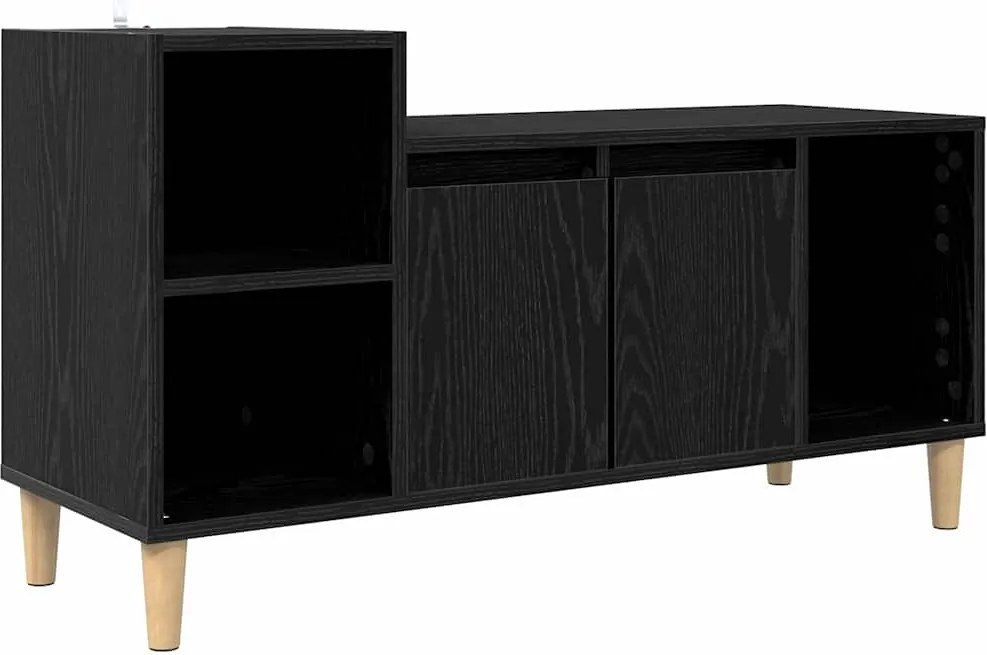 vidaXL Cabinet TV Stejar Negru 100 x 35 x 55 cm Lemn compozit
