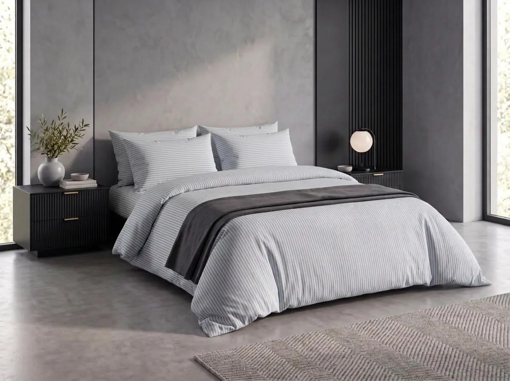 Lenjerie de pat din bumbac LINIE BLUE albastru-gri Dimensiune lenjerie de pat: 70 x 90 cm | 140 x 200 cm