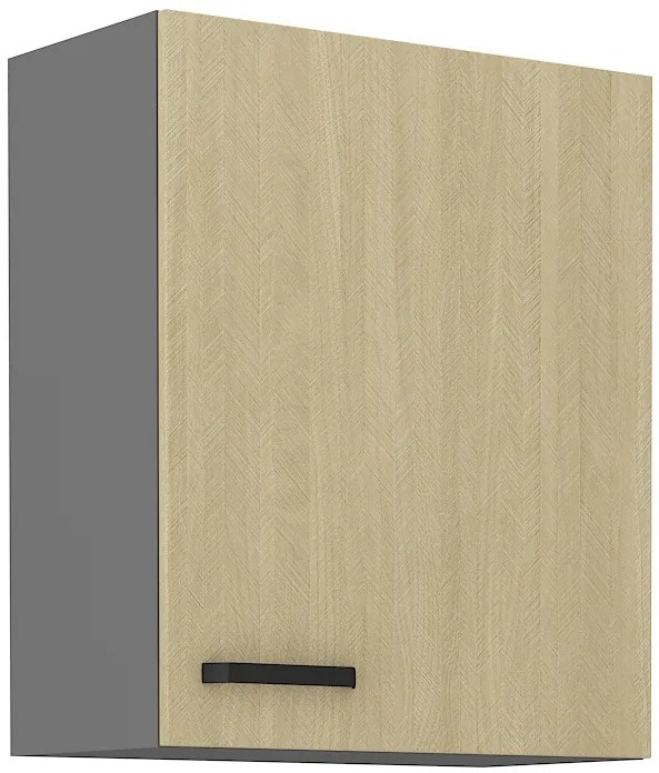 Dulap superior de bucătărie Scarmi 60 G-72 1F (Antracit + Herringbone scandi). 1049768
