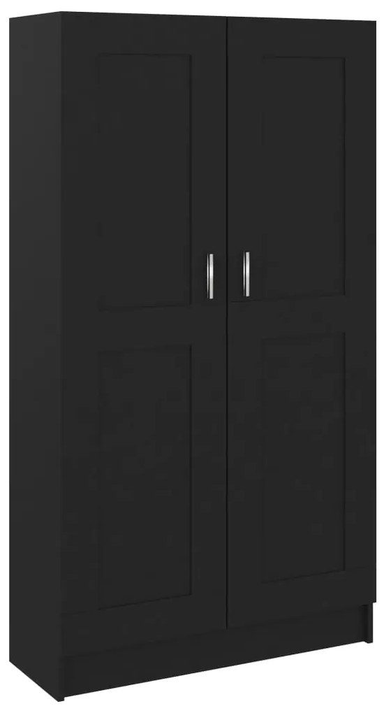802724 vidaXL Bibliotecă, negru, 82,5x30,5x150 cm, lemn prelucrat