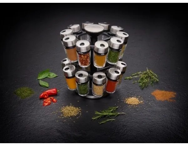 Cole&Mason - Suport rotativ MASTER cu 21 recipiente pentru condimente