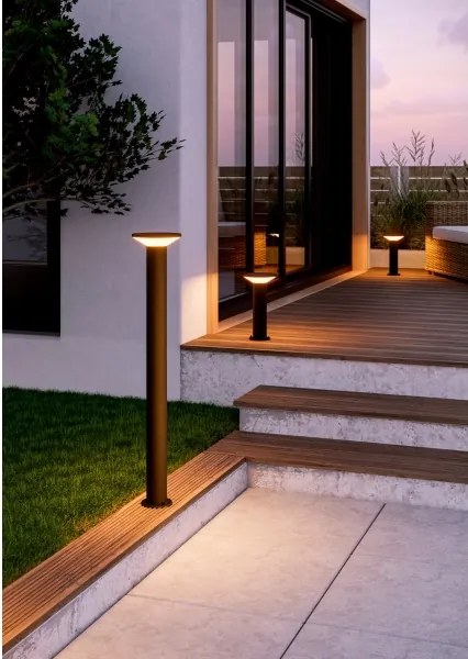 Eglo 901842 - Lampă LED de exterior RIGOSA, 10 W, 230 V, 100 cm, IP44, neagră