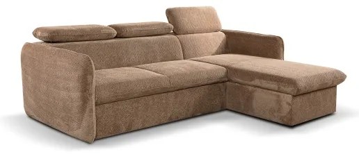 Canapea colțar extensibilă în L BEJA, bej, cu spațiu de depozitare, dreapta