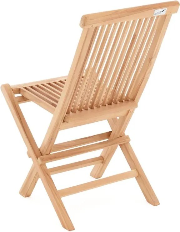 Scaun pliabil din tec din lemn 4x , DIVERO