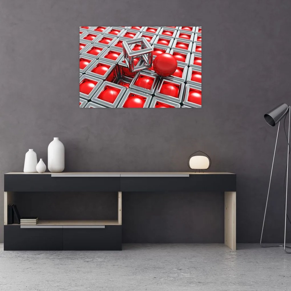 Tablou - Abstract metalic 3D (90x60 cm)