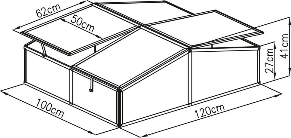 Răsadniță G21 din două părți GA12 100 x 120 x 40cm