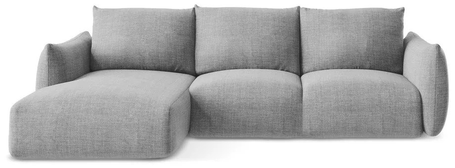 Colțar gri deschis extensibil (cu colț pe partea stângă/cu șezlong) Leila – Makamii