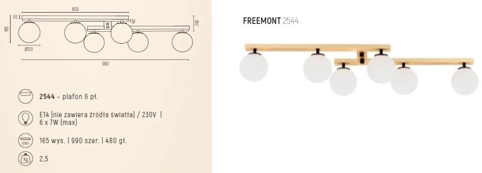 Lustra aplicata cu 6 surse de lumina FREEMONT