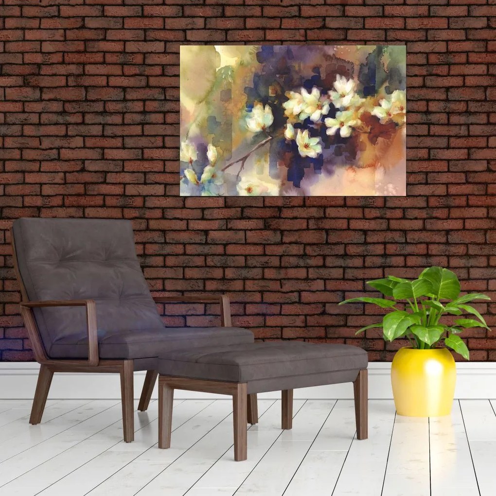 Tablou - Magnolii albe, pictură (90x60 cm)