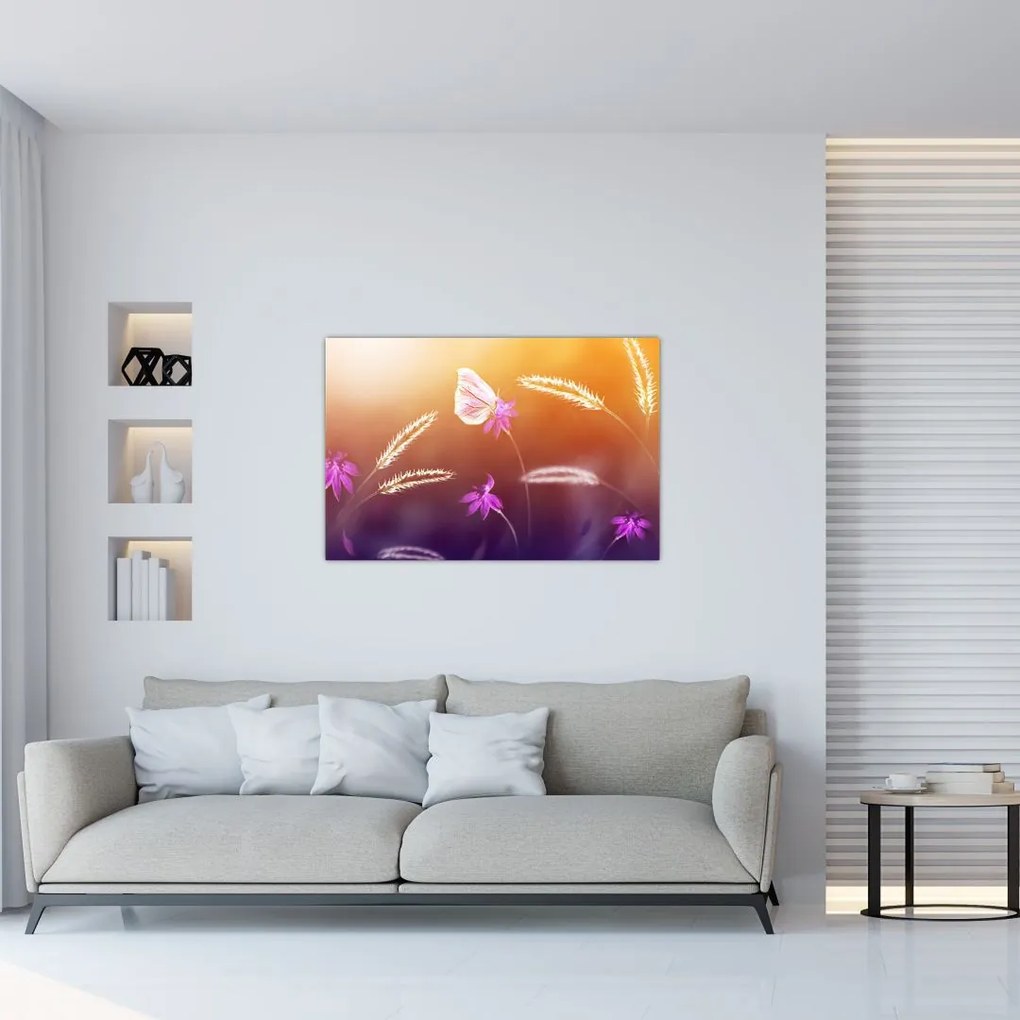 Tablou - Fluture roz (90x60 cm)