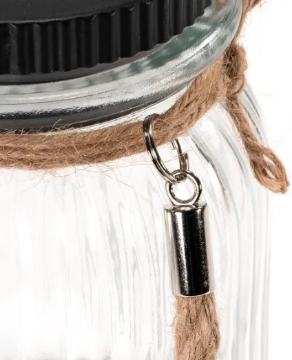 Lampă solară, 3 LED-uri, solar, sticlă, alb