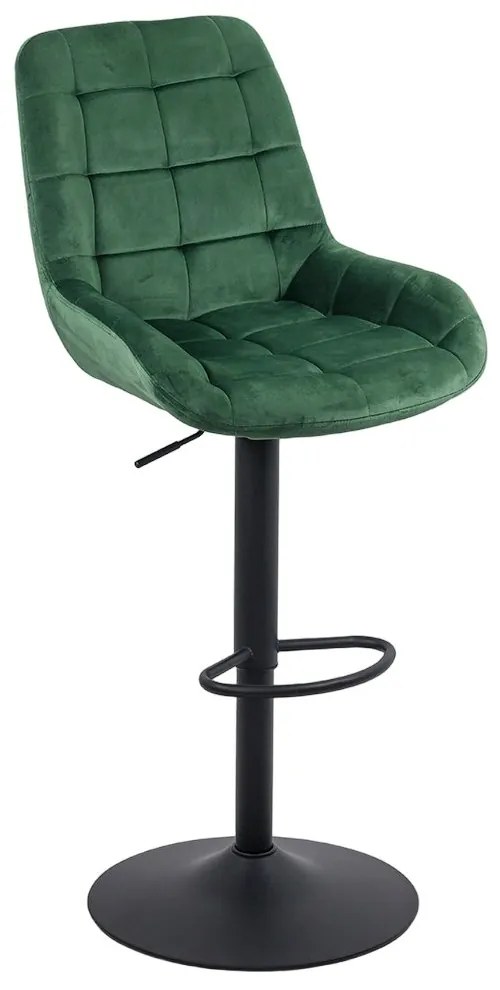 Scaun de bar reglabil din catifea ABS 145 verde