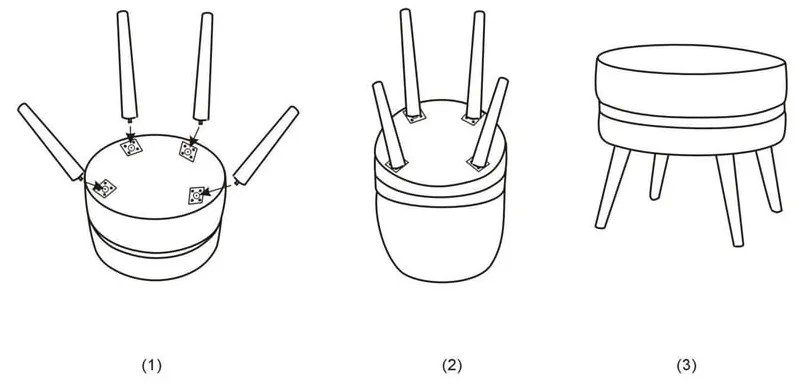 Taburet crem cu tapițerie din catifea Paris – Mauro Ferretti