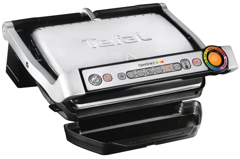 Gratar electric Tefal OptiGrill+ Waffles GC716D12, 2000W, 6 programe, Acoperire antiaderenta Teflon, Placi pentru vafe, Control temperatura, Max 275°C, Inox