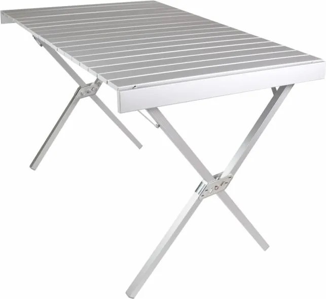Masă de camping cu geantă, din aluminiu, gri, 108 x 71 x 72