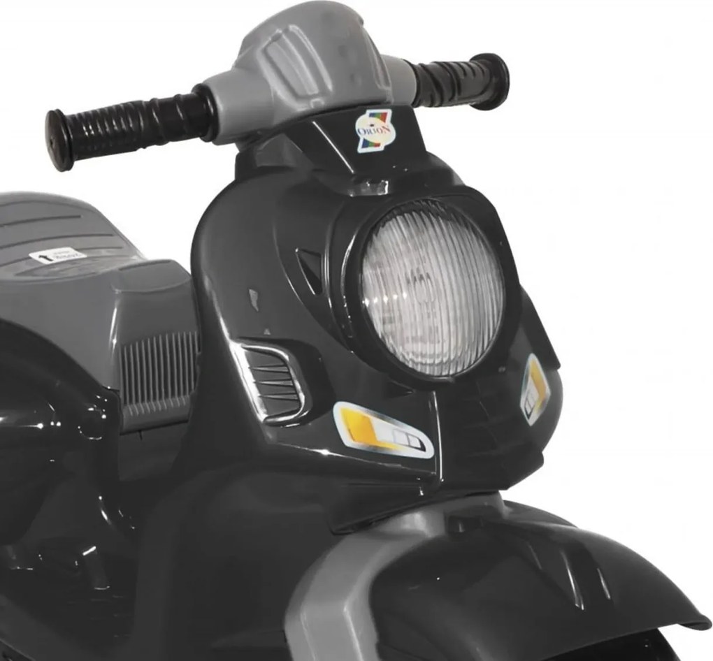 Motocicleta cu functie de trotineta fara pedale pentru copii NOVOKIDS™ Vespa Scooter Mini , Maxim 30 Kg, Cu roti late, Stabilitate mare, Negru