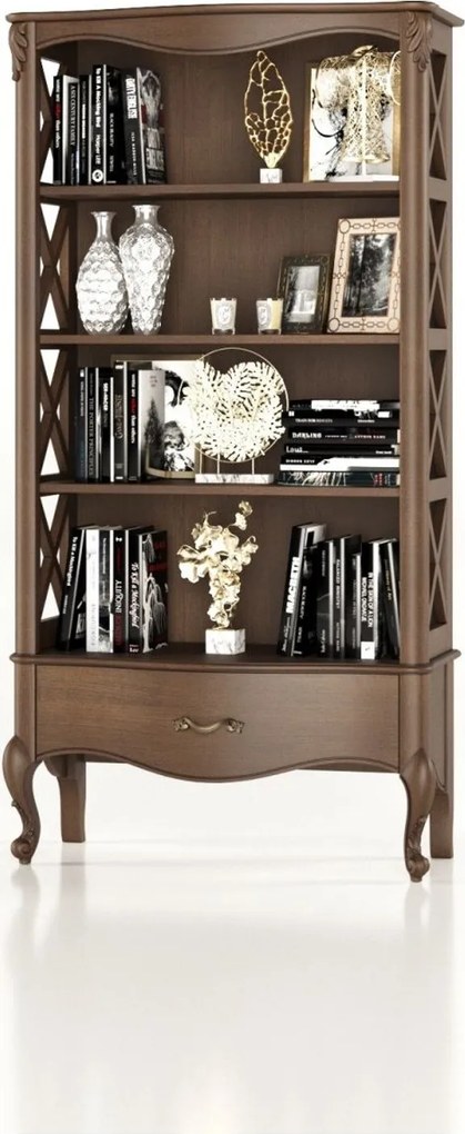 Bibliotecă lemn masiv Celisea, 94 × 43,5 × 180 cm - Ivoire