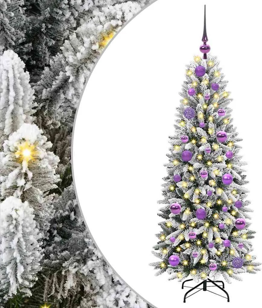 vidaXL Brad de Crăciun artificial cu 150 LED cu suport Alb 120 cm