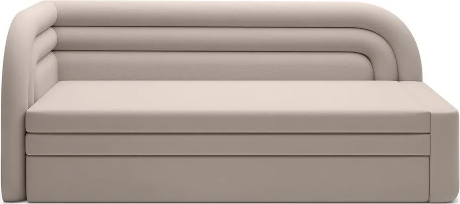 Canapea bej extensibilă/cu spațiu de depozitare cu tapițerie din catifea cu colț pe partea stângă 223 cm Fabillo – ELTAP