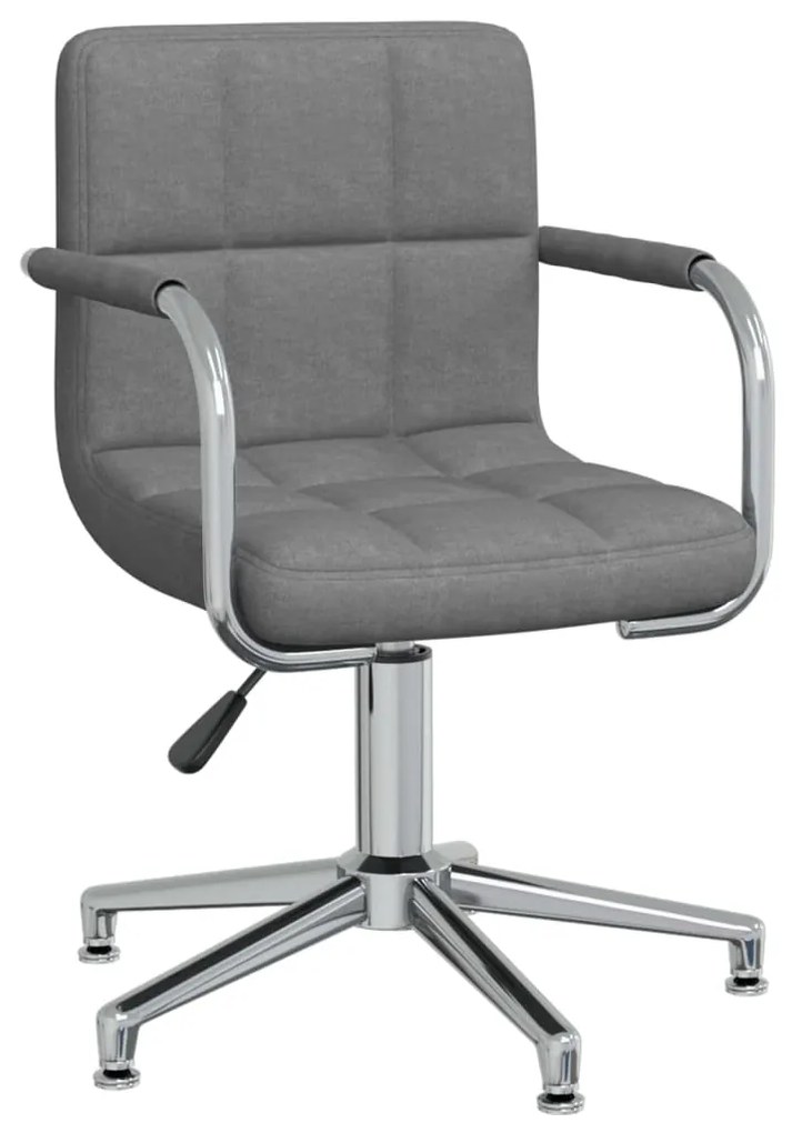 vidaXL Scaun de bucătărie pivotant, gri deschis, material textil