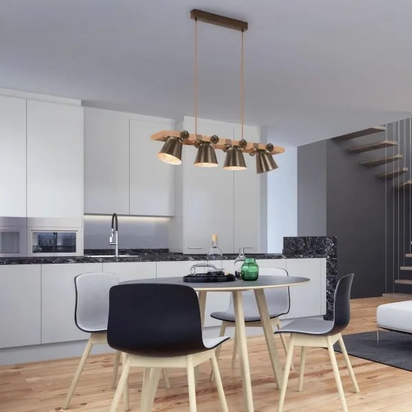 Lustră pe cablu Briloner 4406-044 TALE 4xE27/40W/230V maro