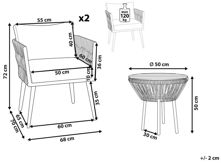 Set mobilier de grădină Gadiel (bej). 1079065