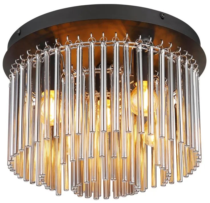 Plafoniera design modern GORLEY negru, fumuriu