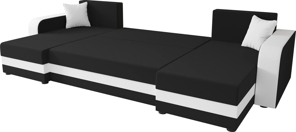 Coltar extensibil in forma de U VALERIO, gri deschis/bej, 305x140 cm