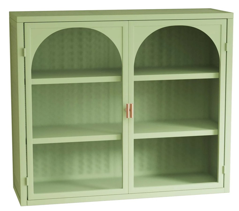 Dulap modern cu uși din sticlă, Verde | Aosom Romania