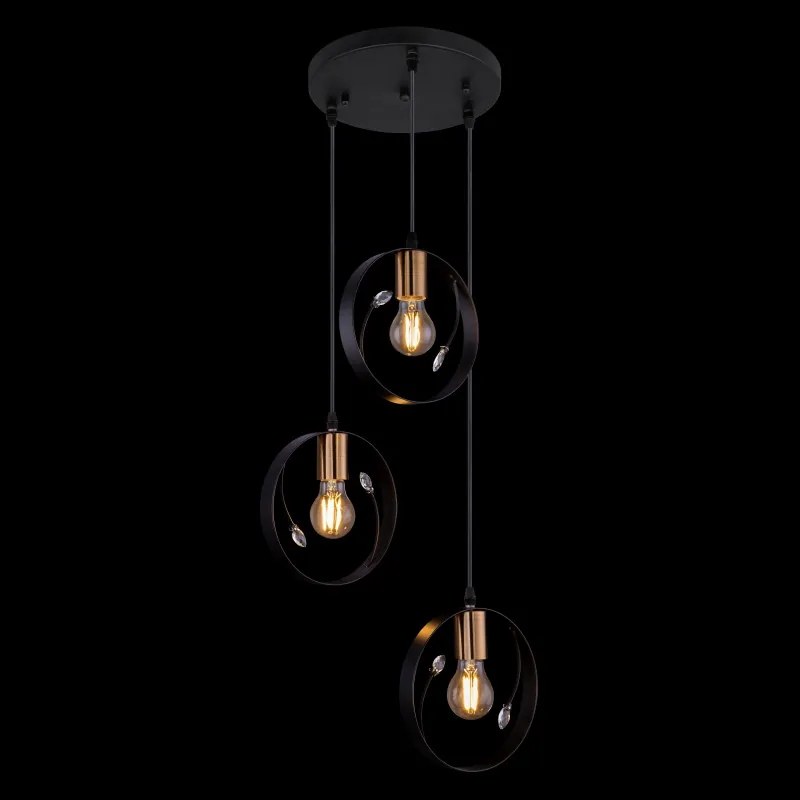Lustra suspendata design modern VIGO negru 15346-3 GL