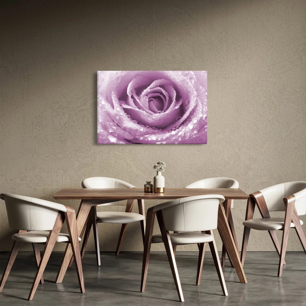 Tablou detaliu de floare de trandafir (90x60 cm)