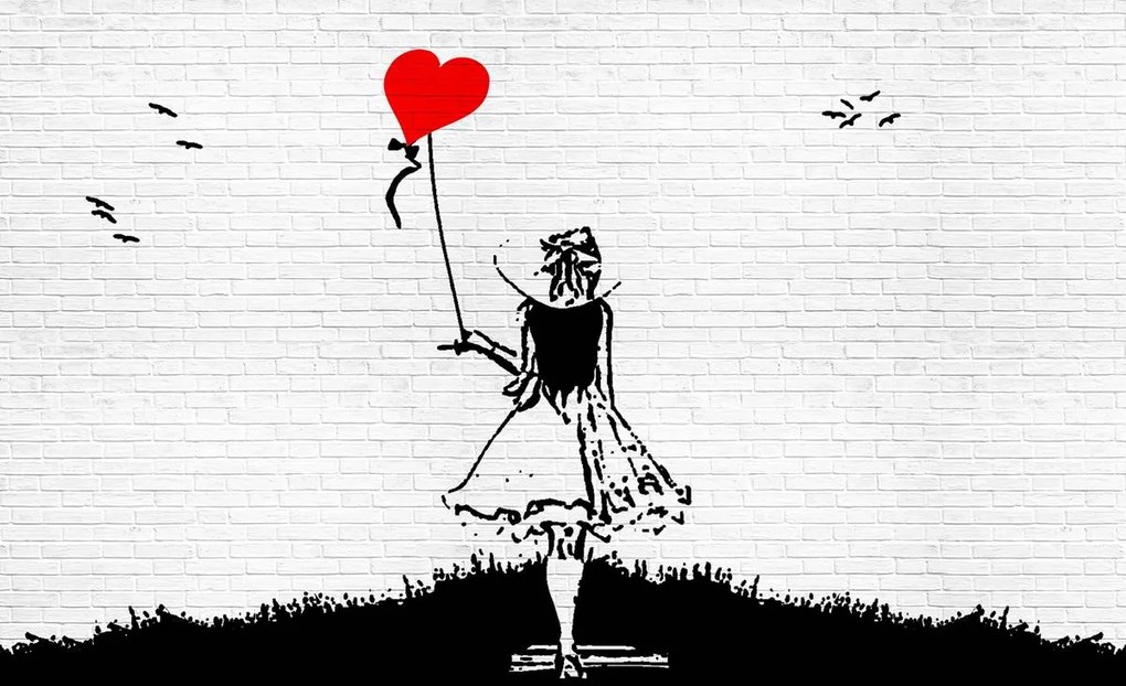 Fototapet - Fata cu balon (152,5x104 cm)