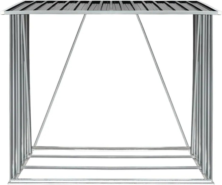Magazie pentru lemn, antracit/alb, 163x82x160 cm, DARYL TIP 1