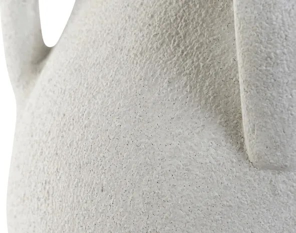 Vază decorativă cu mâner, stil rustic modern, culoare alb, din stoneware, „Stoneware”