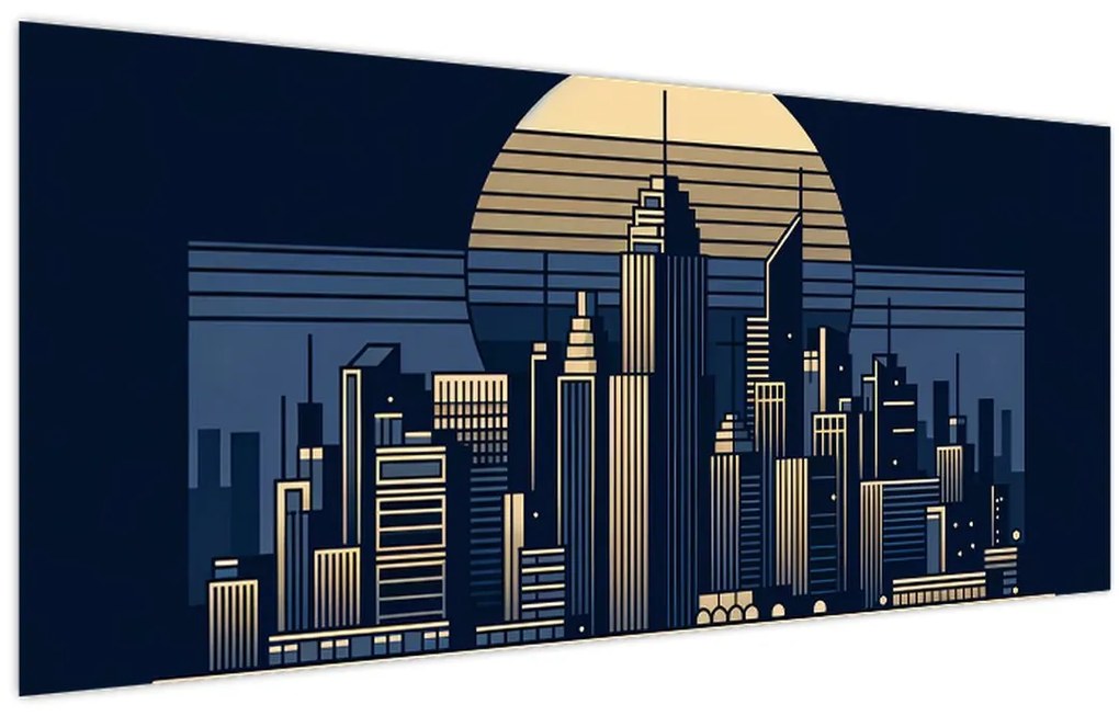 Tablou – Oraș geometric (120x50 cm)