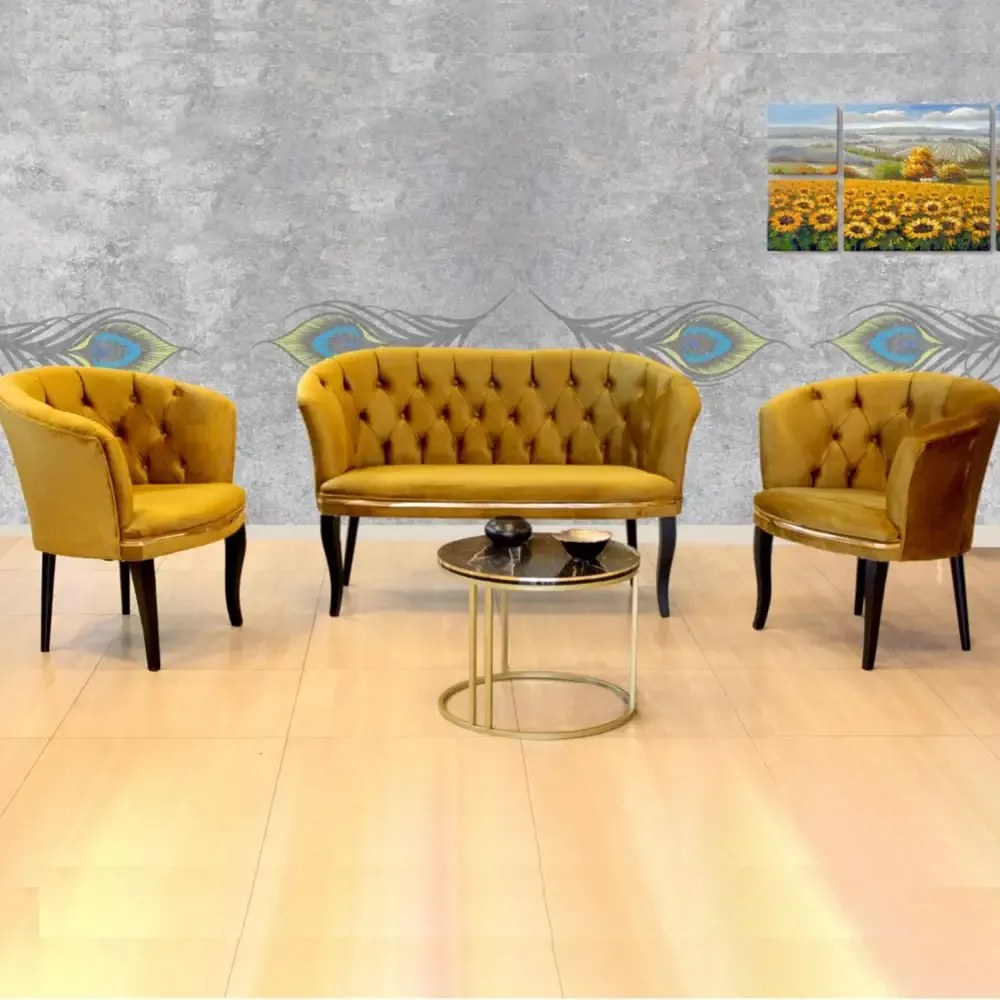 Fotoliu Milano, auriu picioare negru