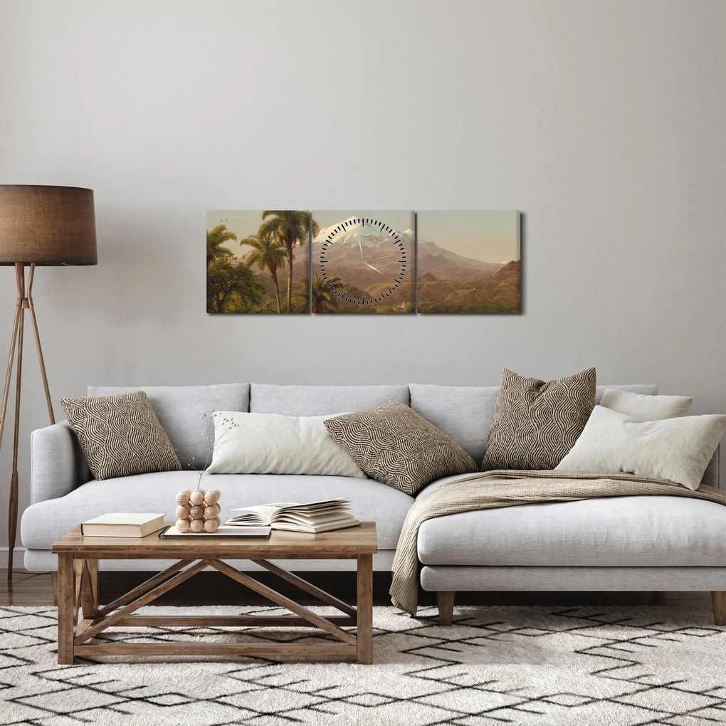 Tablou - Frederic Edwin Church, Tamaca Palms, reproducere (cu ceas) (90x30 cm)