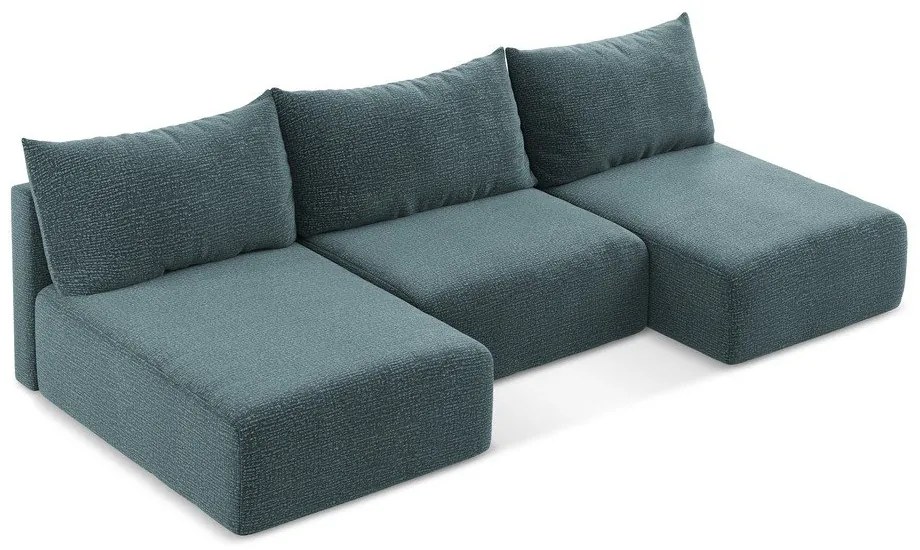 Colțar turcoaz extensibil/cu spațiu de depozitare Kalena – Makamii