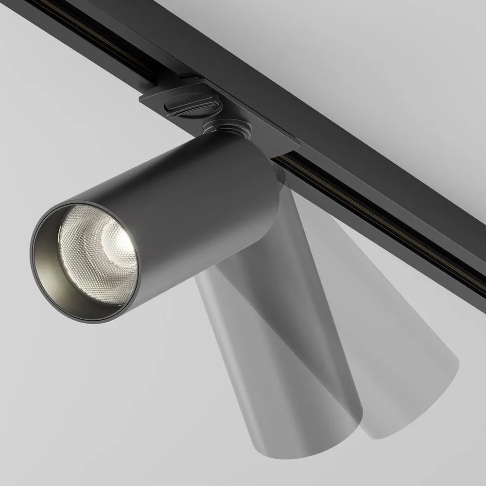 Spot LED dimabil, accesoriu pentru sinele monofazate Unity, Focus LED negru 4000K