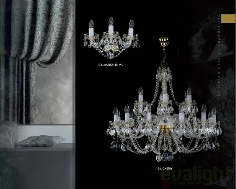 Candelabru Cristal Bohemia Exclusive 18 brate, diam. 82cm Cherry CE