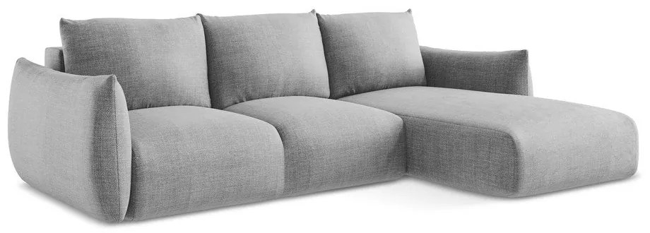 Colțar gri deschis extensibil (cu colț pe partea dreaptă/cu șezlong) Leila – Makamii