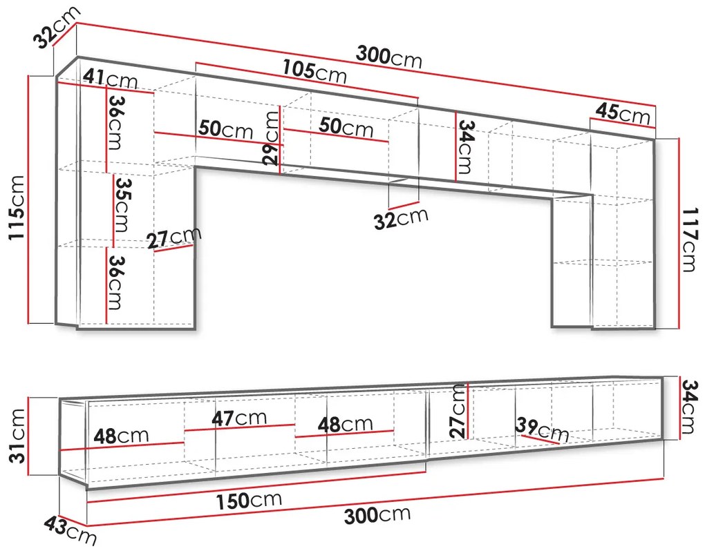 Mobilier living Brolani XIII (Alb + lucios Alb) . 1104543