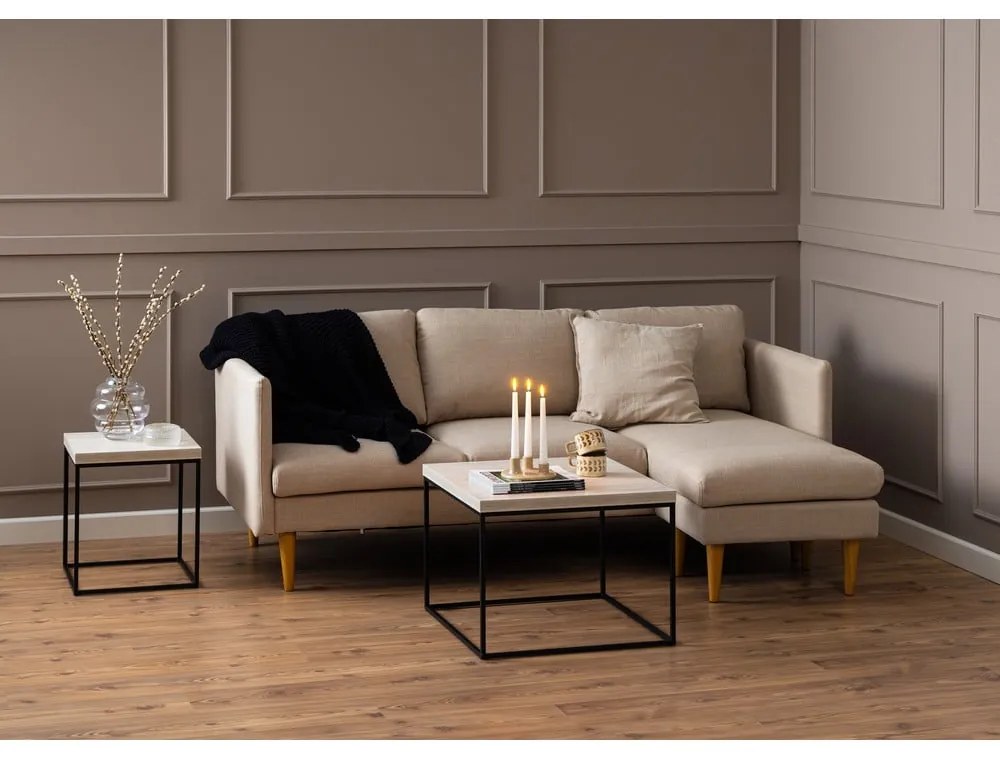 Măsuță auxiliară cu blat cu aspect de marmură 40x40 cm Barossa – Actona