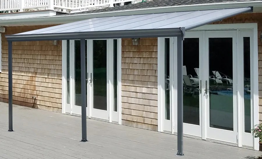 Copertină de terasă din aluminiu San Diego 4.3 x 3 CoverTech antracit