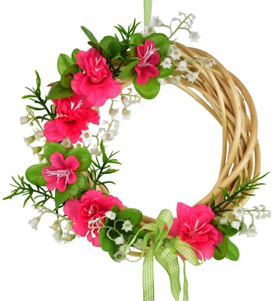 Coroniță de răchită de primăvară Azaleea, 20 cm, roz