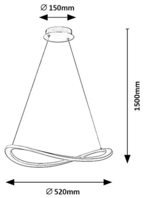 Lustra LED suspendata din metal auriu Kallira D-52cm