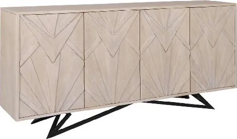 Comoda lemn de mango relief 3D METROPOLITAN 170cm