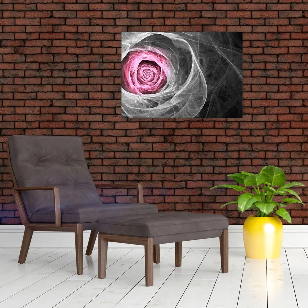 Tablou - Trandafir abstract, fucsia (70x50 cm)