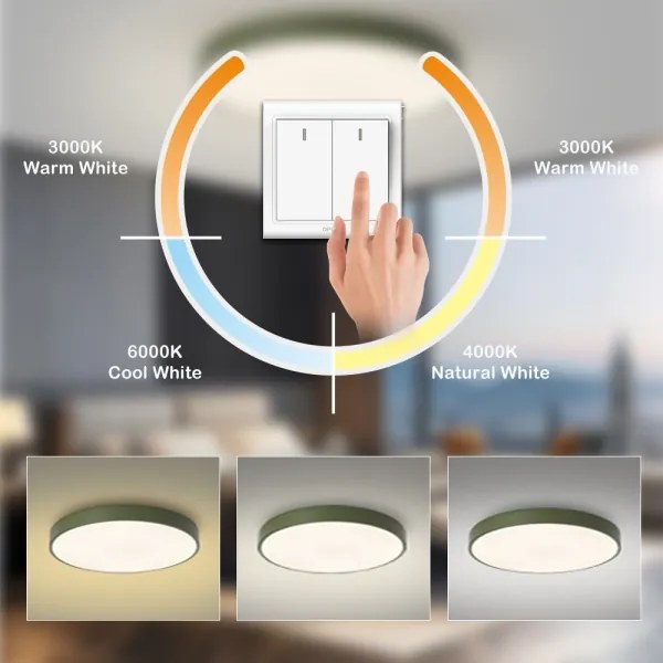 Brilagi - Plafonieră LED POOL, 100W, 230V, 3000/4000/6000K, 80 cm, verde